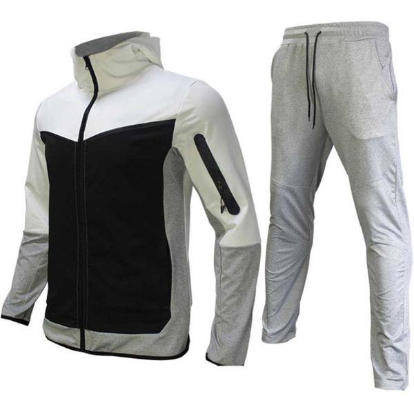 

tracksuit men's nake tech trapstar track suits hoodie europe american basketball football rugby two-piece with women's long sleeve, Gray