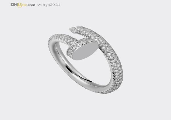 

designer rings nail ring carti band diamondpaved ring silver womenmen luxury jewelry titanium steel goldplated never fade not a7982572