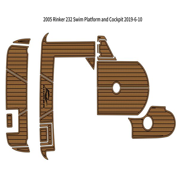 

2005 rinker 232 swim platform cockpit pad boat eva foam faux teak deck floor mat