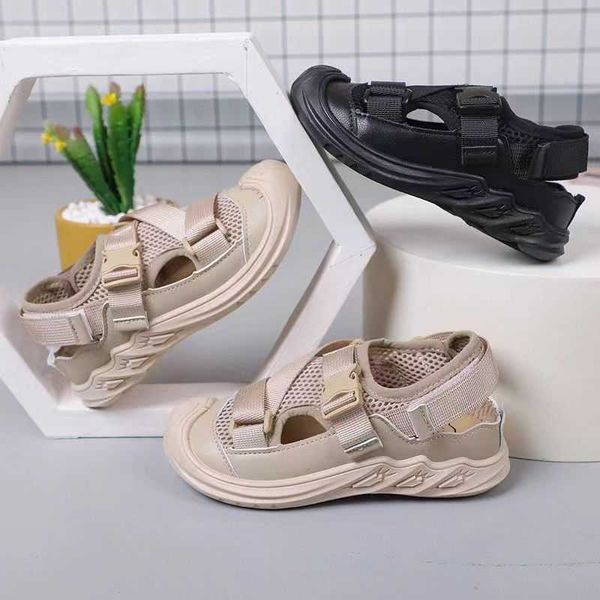 

sandals summer new boys' baotou sandals children's mesh cool casual shoes 2023 boys' snap on non slip beach shoes aa230518, Black;red