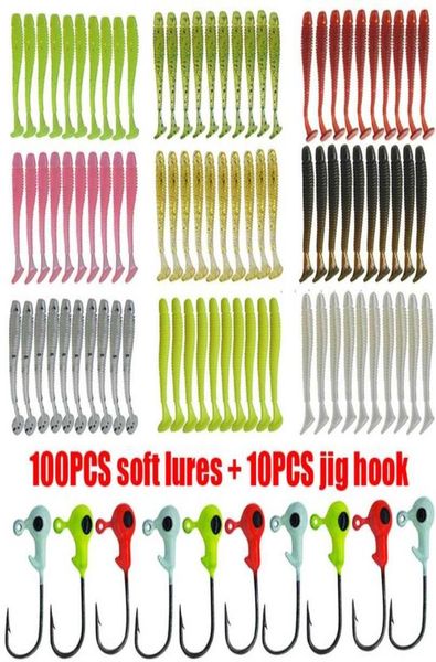

110pcslot fishing lure jigging wobblers soft bait set 5cm 07g carp bass fishing grub tackle artificial silicone bait swimbait 228349874