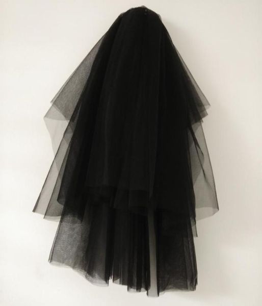

bridal veils jin is yarn black wedding with comb four layers tulle short veil accessories for halloween party dress2504714
