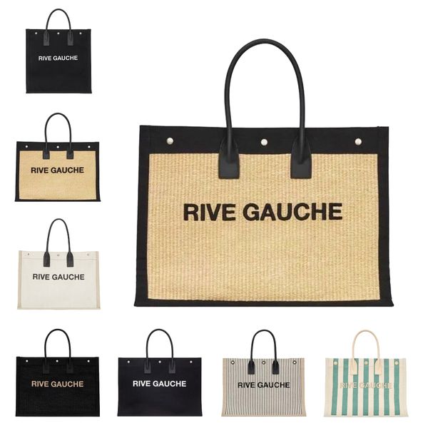 

summer weave linen rive gauche large tote clutch bag mens handbag womens beach shopper bags luxury designer fashion canvas crossbody duffel