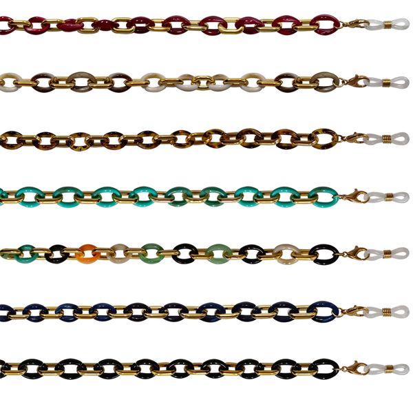 

eyewear tortoise acrylic big link oval chains eyeglass spectacle retainers