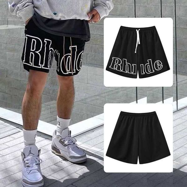 

rhde summer american shorts men's fashion brand high street loose fast drying leisure sports fitness training basketball pants thin, White;black
