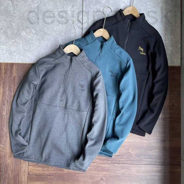 

men's jackets designer designer jacket men stand collar half zipper pullo coat couple thickened cashmere sweater outdoor warm sweatshir, Black;brown