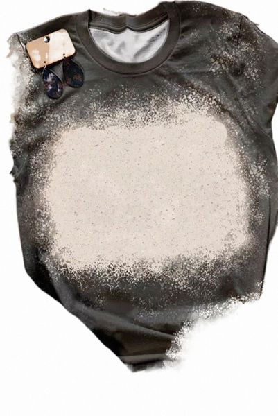 

gray bleached blank leopard tie-dye print t shirt e6zq#, White