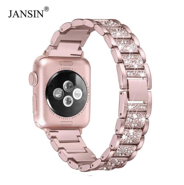 

for apple watch band 40mm 44mm 38mm 42mm women diamond band for apple watch series 4 3 2 1 iwatch bracelet stainless steel strap t2197689, Black;brown