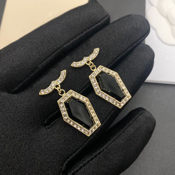 

earrings designer earrings luxury stainless steel letter c pendant earrings luxury geometric gem earrings for women, Golden;silver