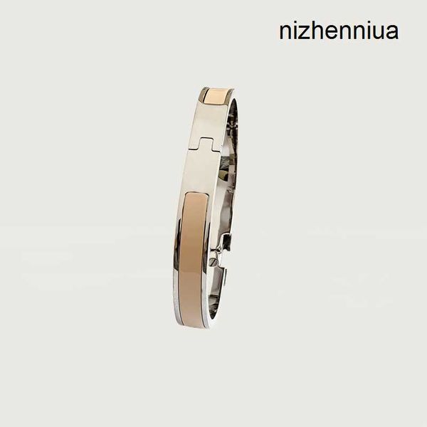 

classic luxury 18k gold h gold bangle ladies bracelet letter bracelets enamel bangles colorfast hypoallergenic with dust bag, Black
