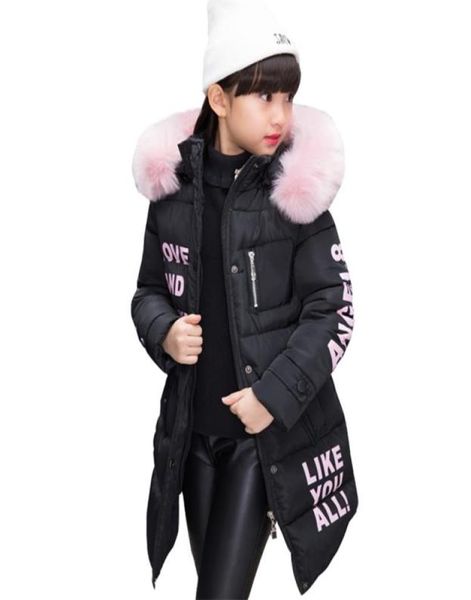 

coat for girl letter parka coat girl fur hoodies thick warm kids coats winter children039s clothing girl 6 8 10 12 14 2108122635610, Blue;gray