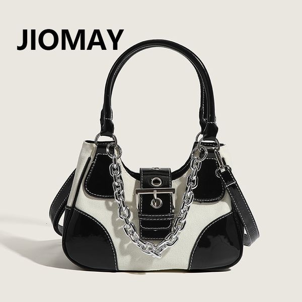 

waist bags jiomay luxury for women shoulder bag 2023 designer handbags brand pu leather patchwork wallets chain travel crossbody 23519