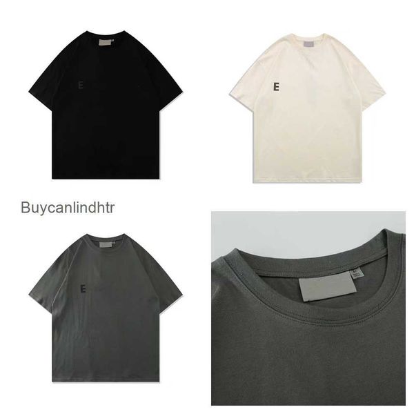 

ess designer mens t-shirts chest letter laminated print tide short sleeve high street loose oversize casual t-shirt 100% pure cotton for me, White;black
