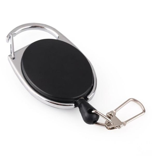 

sporty retractable alarm key chain resilience steel wire rope elastic keychain antilost telescopic key ring keys trinket tools8407925, Silver