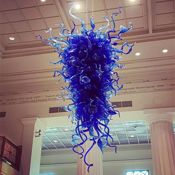 

blown glass chandelier hallway living room blue colored murano pendant lights