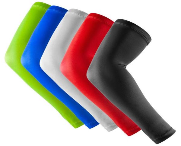 

new brand a pair sport basketball arm sleeves pads safety elbow pad solid color arm support calf compression arm sleeves sport pro6992966, Black;gray