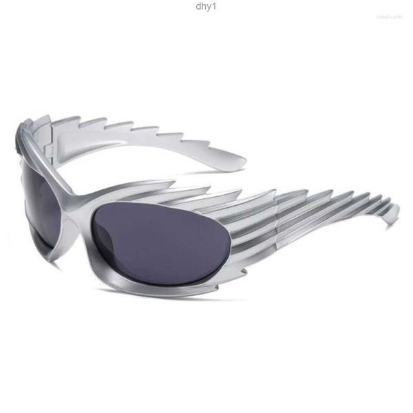 

sunglasses steampunk y2k men women 2023 spike rectangle sun glasses goggle trends designer eyeglasses uv400 shades eyewear gafas 5f2ti, White;black