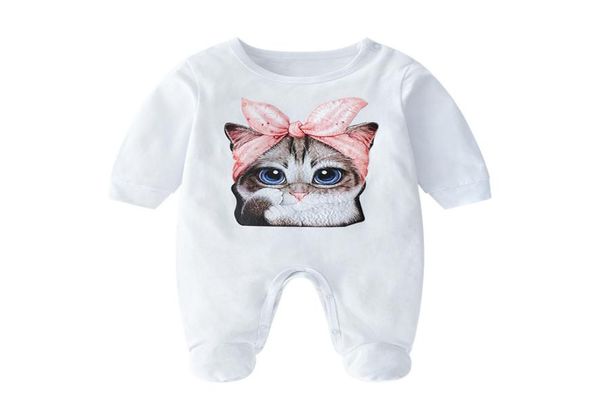 

ins baby brand clothes baby lovely cat romper cotton newborn baby girls boy spring autumn romper kids designer infant foot wra7249434, Blue