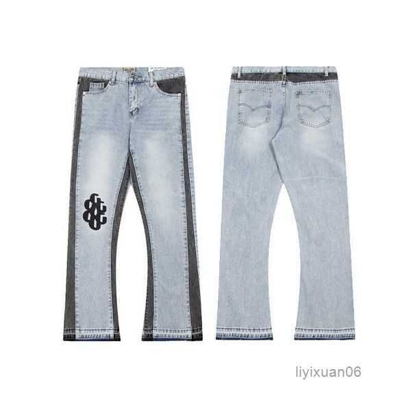 

mens jeans pants galleryes sweatpants dept speckled letter print men's women's couple loose versatile casual straight 8 1664, Blue