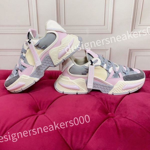 

2023 new designer sneakers calfskin casual shoes reflective shoes leather trainers all-match stylist sneaker leisure shoe platform lace-up, Black