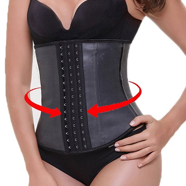 

women's shapers 9-steel-bone women's underbust latex sport girdle waist trainer corsets hourglass body shaper long torso cincher w, Black;white