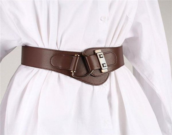

belts ladies fashion casual vintage elastic corset wide girdle dress shirt decoration for womenbelts8240990, Black;brown
