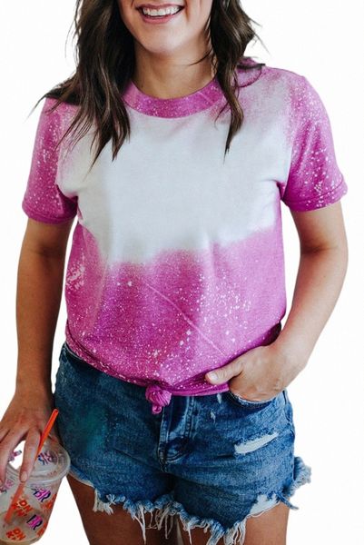 

rose blank graphic bleached crew neck t shirt 311h#, White