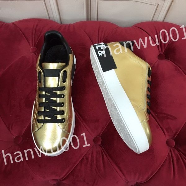 

new luxurys quality casual shoes women's white outdoor running shoes printed calf leather men casual shoes sneakers, Black