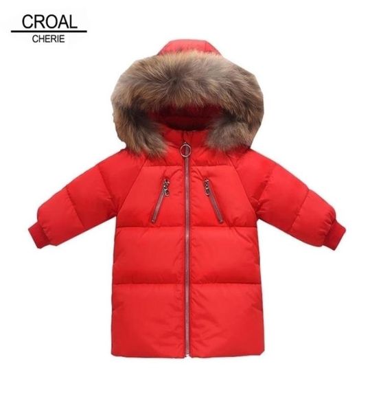 

croal cherie warm 90 duck down jacket girls boys winter raccoon fur children039s suit overalls for children hooded boys clothe8798001, Blue;gray