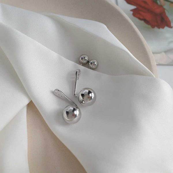 

charm metal ball drop earrings for womans new two wear way round fashion korean fashion jewelry gothic girlsimple earrings aa230519, Golden