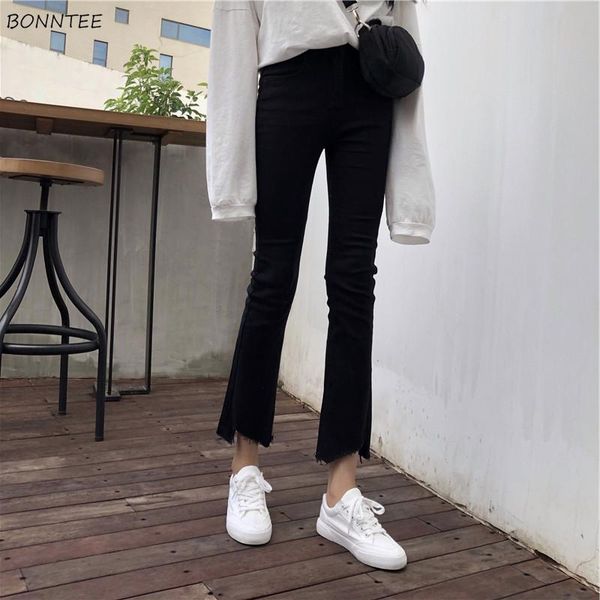 

jeans jeans women slim black trendy korean style high waist allmatch anklelength trousers streetwear womens elegant pockets female, Blue