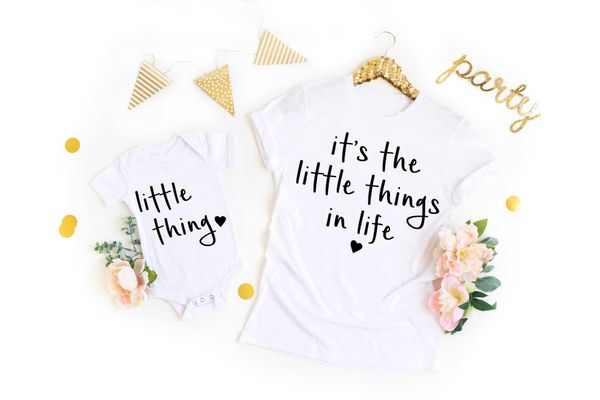 

family matching outfits mom and me shirt mom daughter t-shirt this is a small thing in life shirt small thing baby tight suit mom g220519, Blue