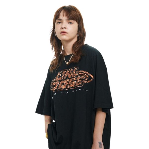 

american t-shirt men's and women's street vintage solid loose and minimalist edition, White