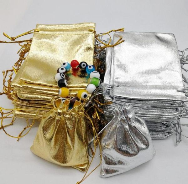 

100pcs gold silver christmas wedding gift bag earring necklace pouch 57cm black whole jewelry bags3463824, Pink;blue