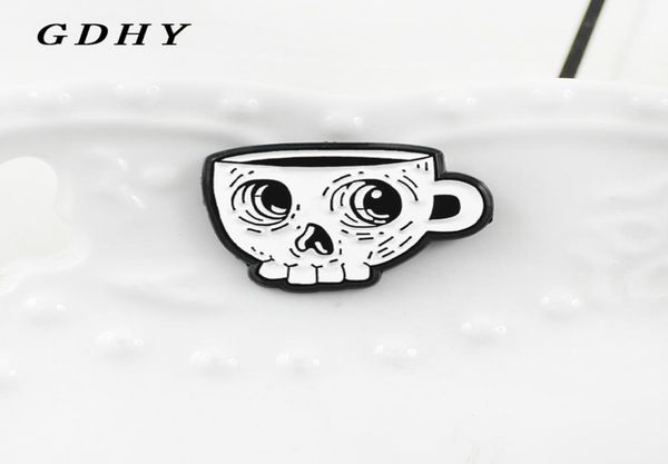 

gdhy white skeleton coffee cup brooch enamel pin skull cup death039s skull cafe lapel shirt brooch emblem halloween gift6569070, Gray