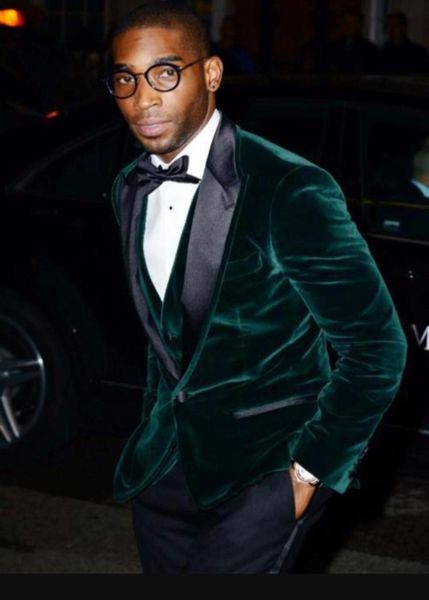 

new groom tuxedos groomsmen one button velvet peak lapel man suit wedding men039s blazer suits custom made jacketpantsv4301679, Black;gray