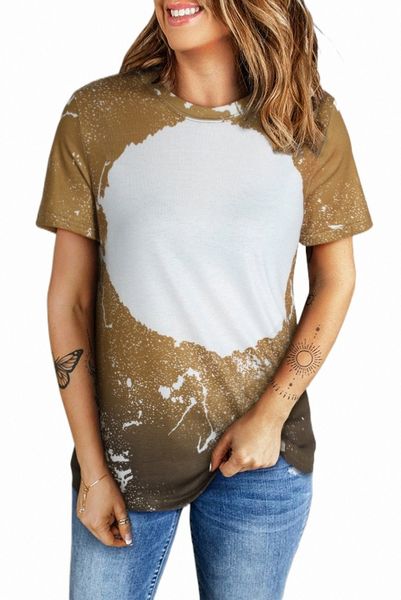 

orange bleached blank crew neck short sleeve q0yt#, White