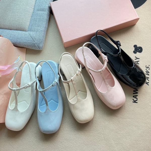 

new patent leather sandals luxury women designer shoes fashion summer platform shoes leather mary jane high heels outdoor comfortable breath, Black