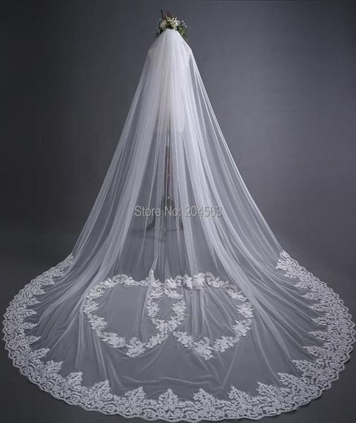 

bridal veils stunning onelayer tulle long wedding lace with comb qy1842921, Black