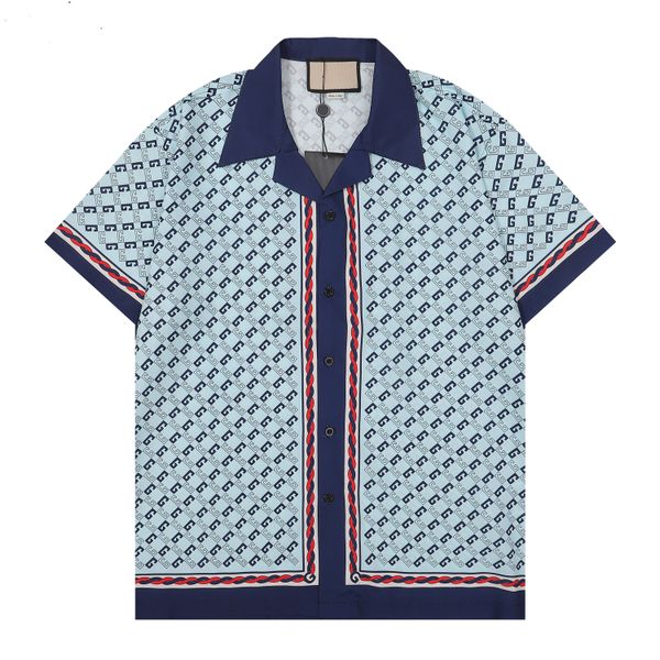 

2023 men's bowling shirt button up shirt summer shirt casual shirt hawaiian shirt men designers dress shirts fashion floral hawaii prin, White;black