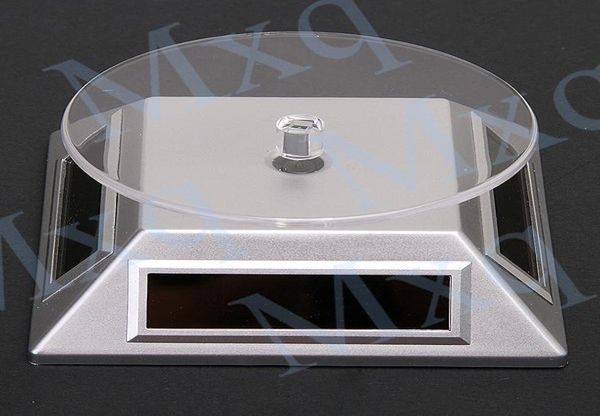 

jewelry dispaly platform exhibition stand solar auto rotating display stand rotary turn table plate for mobile mp4 watch jewelry v2417352, Black;white