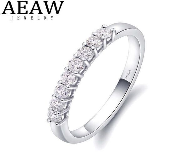 

aeaw 14k white gold 025ctw 2mm df round cut engagementwedding z moissanite lab grown diamond band ring for women3720439, Golden;silver