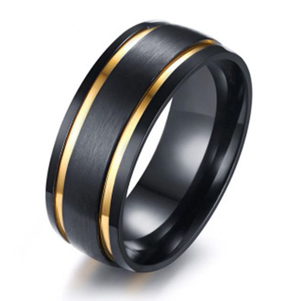 

whole mens black gold stainless steel wedding band rings anniversary gift8093701, Silver