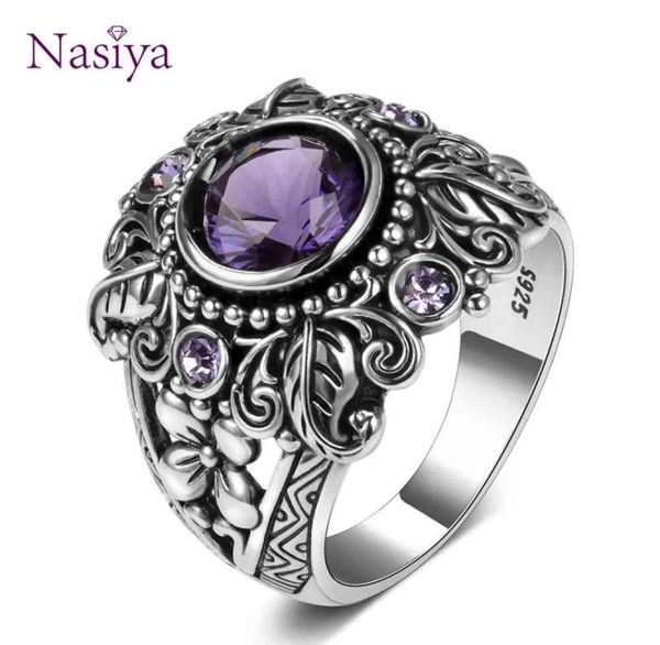 

vintage jewelry 3ct amethyst 925 sterling silver ring round cut purple nature stone women wedding anel aneis gemstone rings9932342