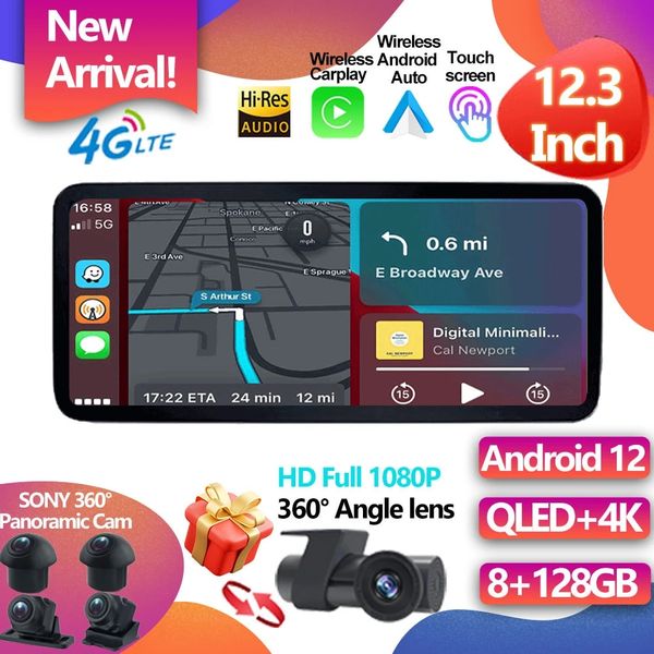

for mercedes benz a class w176 /gla x156 / cla c117 2013 - 2018 12.3 inch android 12 8core car radio wifi bt car multimedia gps