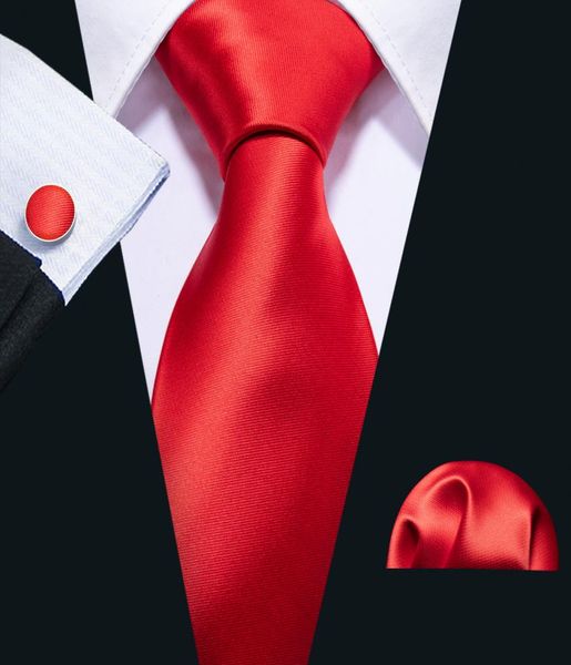 

hi tie formal deep red solid tie hanky cufflinks sets men039s silk ties for wedding groom business dating party n51117826341, Black;blue