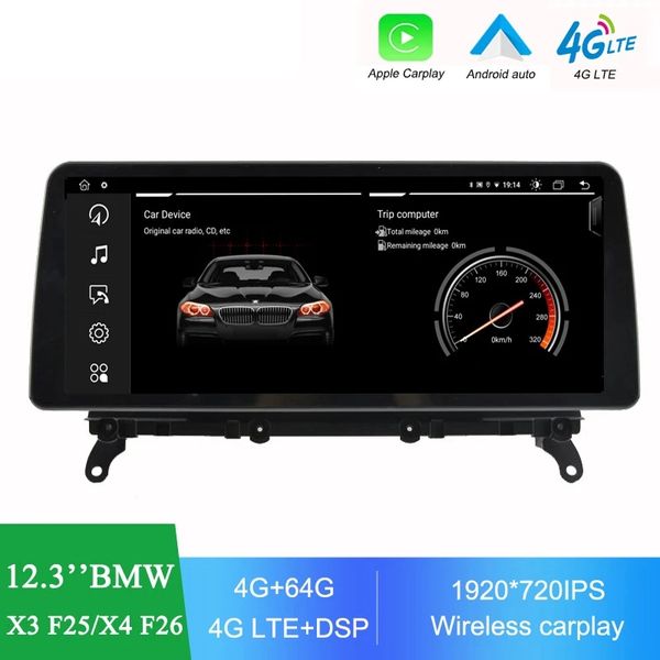 

12.3'' for bmw x3 x4 f25 f26 android 10 car gps navigation headunit auto stereo radio tape recorder multimedia player