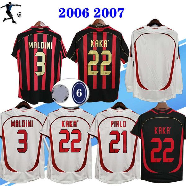 

long sleeved retro 2006 2007 soccer jerseys kaka maldini ronaldo vintage shirt 06 07 acclassic kit, Black;yellow