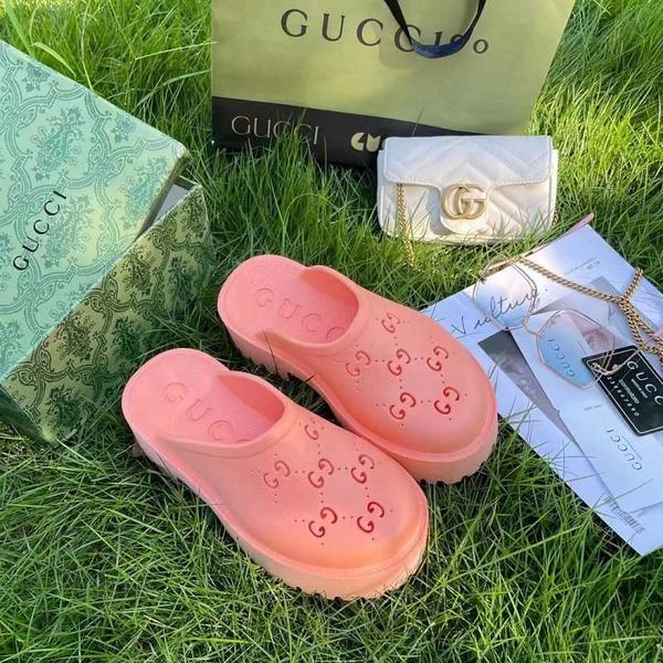 

2023 summer eva hollow shoes gg hollow non gucci slip sandals home beach garden shoes for men and women, Black