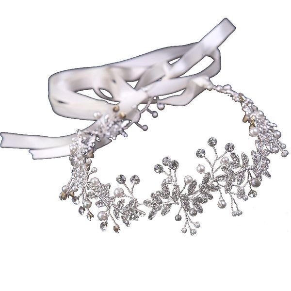 

beautiful weddingbride hair horse eye rhinestone simple hair comb side headdress clip hairpin pearl hair accessories gathering birthday danc, Silver